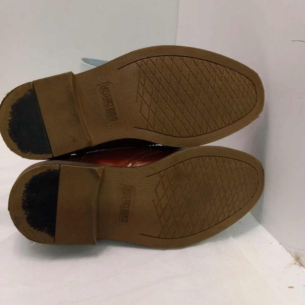 Stacy ADAMS Boys Dress Shoes Prom Wedding Wingtip Captoe Rust Faux Leather Sz 1M